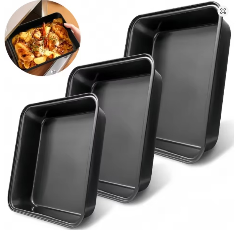 Bread Baking Kitchen Utensils - Teglia Rettangolare Antiaderente in Acciaio al