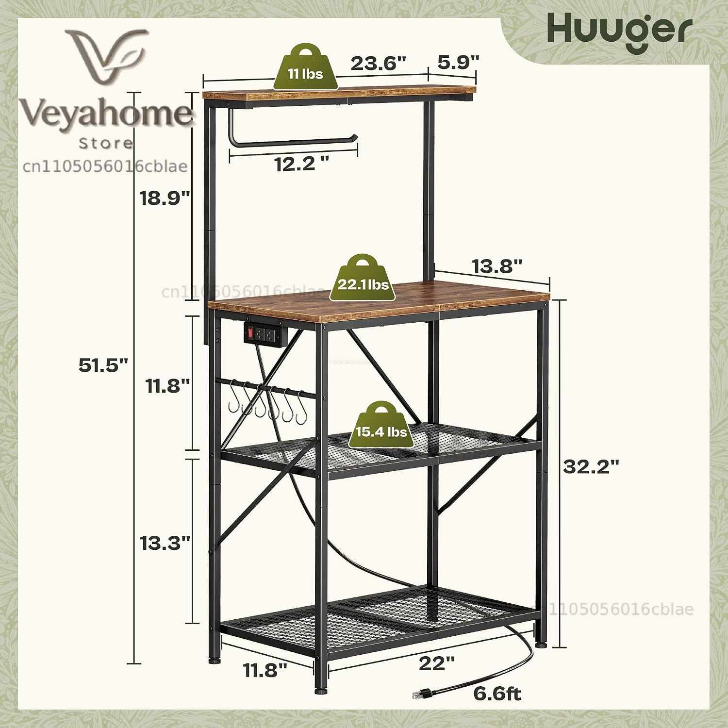 Huuger Scaffale da Cucina a 4  - Kitchen Baker recensione e prezzo