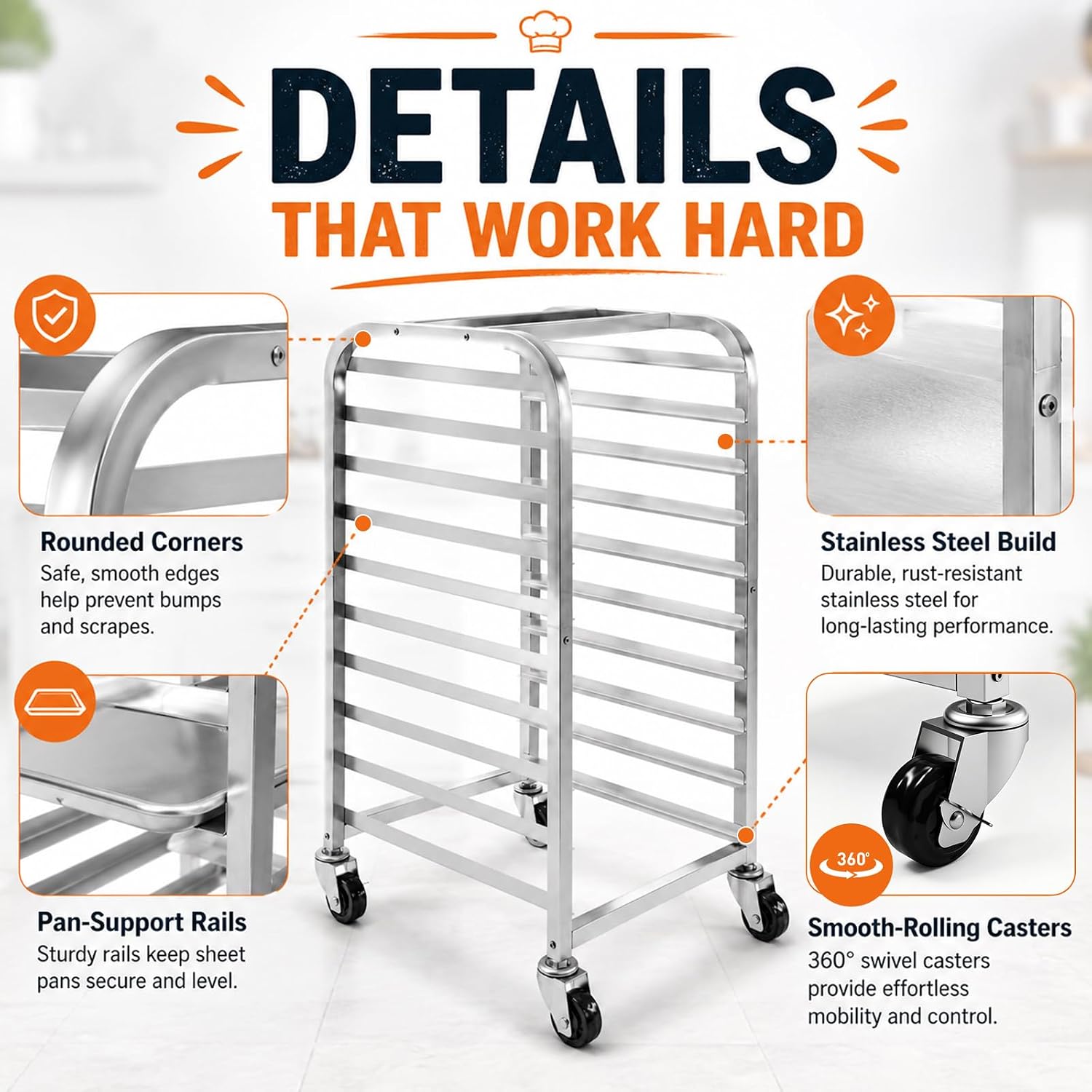 Carrello mobile per teglie in  - Kitchen Baking Sheet Organizer recensione e prezzo