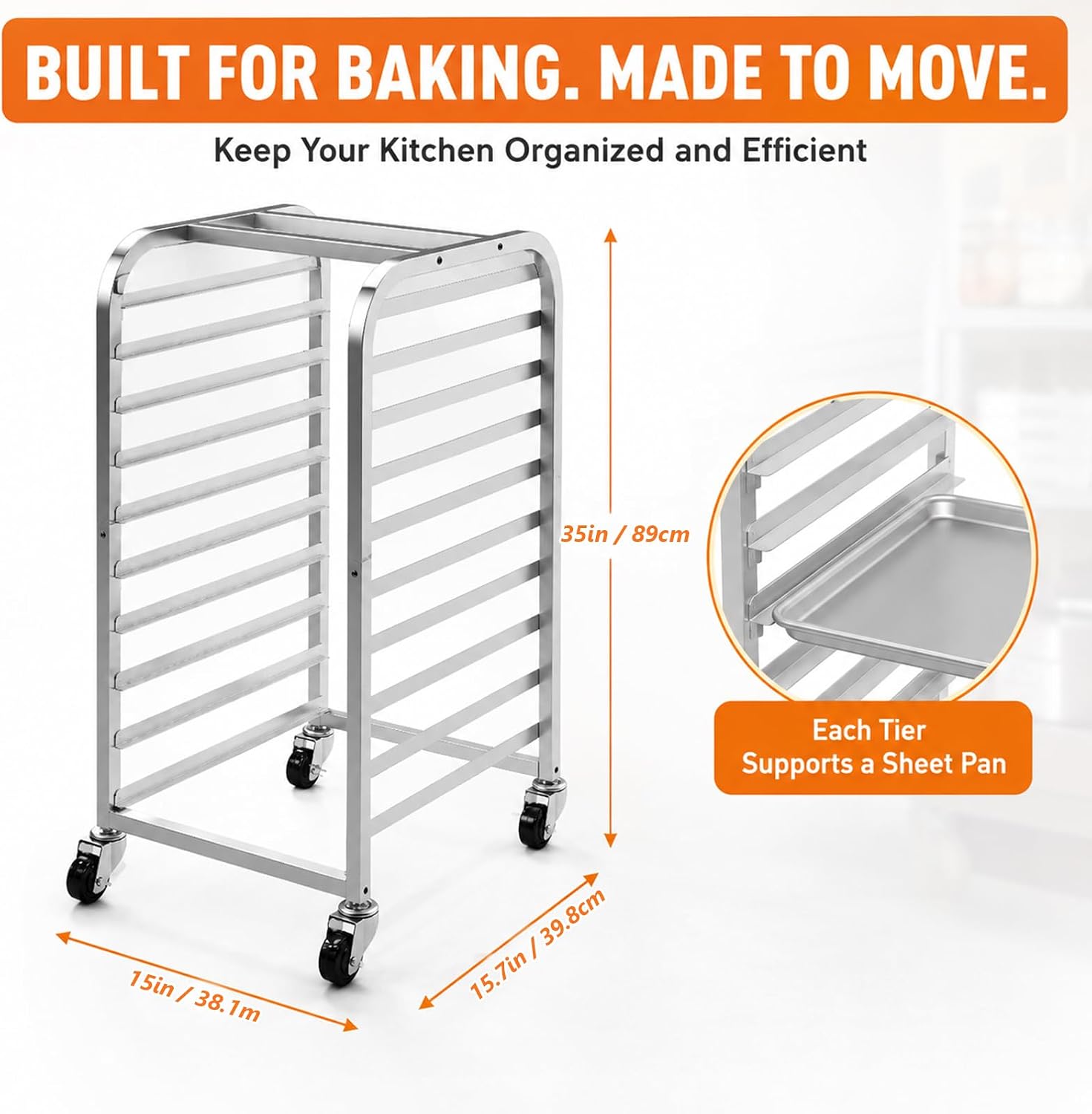 Carrello mobile per teglie in  - Kitchen Baking Sheet Organizer recensione e prezzo